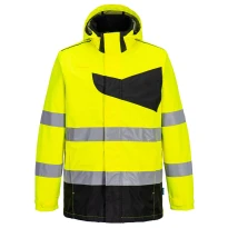 Arbeitsjacke Hochsichtbar Wasserdicht Multitaschen Metalfree mit Kapuze Portwest PW265