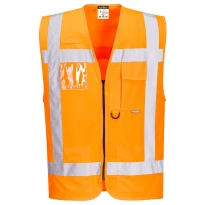 Arbeitsweste Hochsichtbar Multitaschen mit Reißverschluss Portwest R476