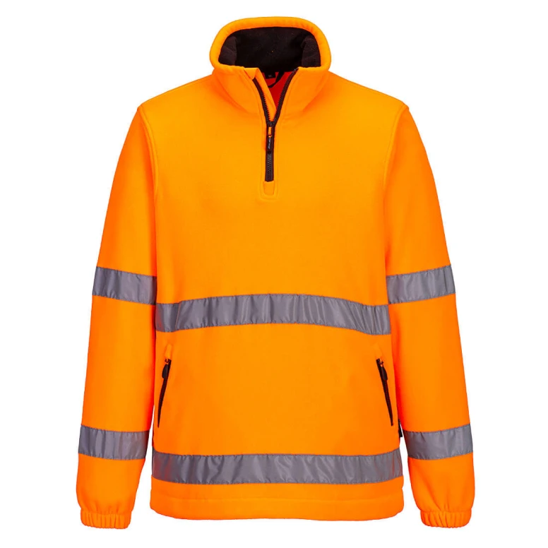 Fleecejacke Hochsichtbar Halb-Reißverschluss Portwest F302