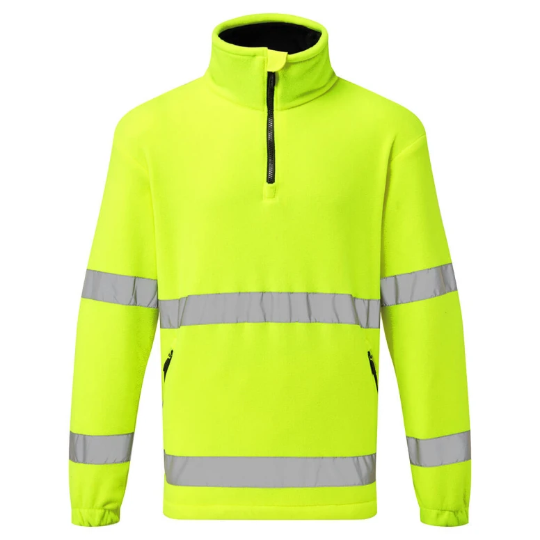 Fleecejacke Hochsichtbar Halb-Reißverschluss Portwest F302