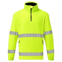 Fleecejacke Hochsichtbar Halb-Reißverschluss Portwest F302