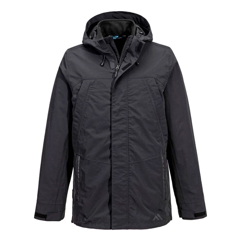 Arbeitsjacke 3 in 1 Wasserdicht Winddicht mit Mehreren Taschen und Kapuze Portwest KX366