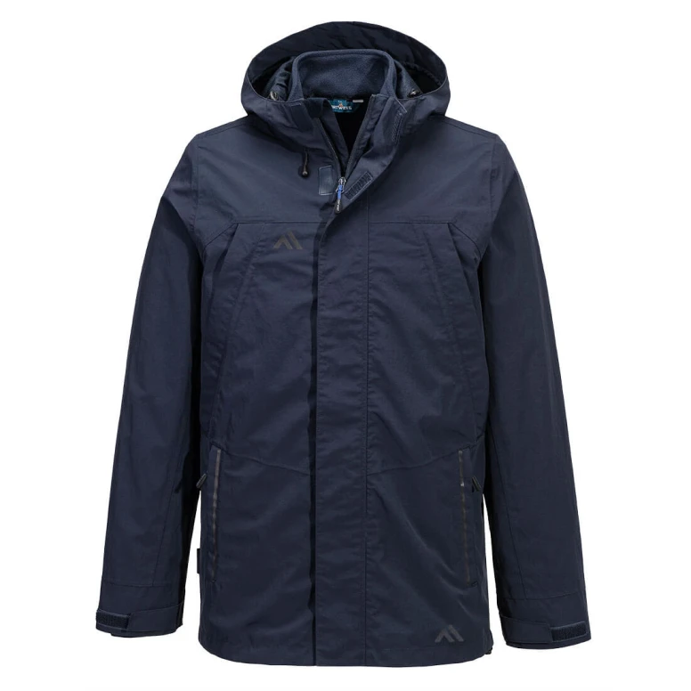 Arbeitsjacke 3 in 1 Wasserdicht Winddicht mit Mehreren Taschen und Kapuze Portwest KX366