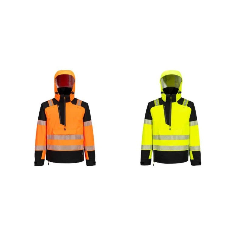 Arbeitsjacke Hohe Sichtbarkeit Multitaschen Wasserdicht Stretch Mit Kapuze Portwest T161