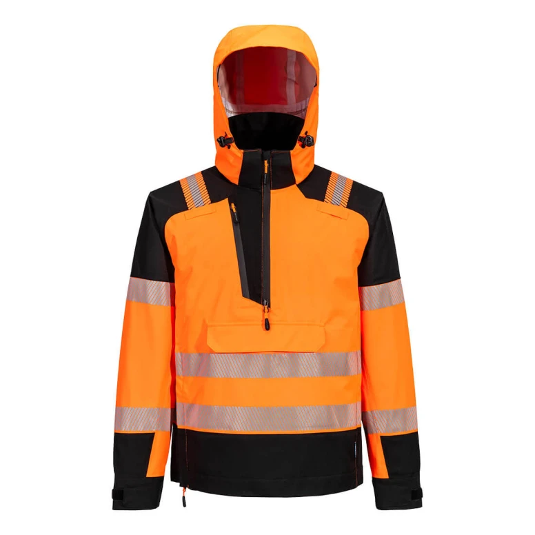 Arbeitsjacke Hohe Sichtbarkeit Multitaschen Wasserdicht Stretch Mit Kapuze Portwest T161