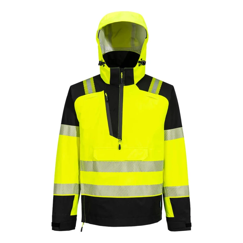 Arbeitsjacke Hohe Sichtbarkeit Multitaschen Wasserdicht Stretch Mit Kapuze Portwest T161