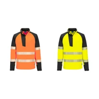 Arbeits-Sweatshirt Hohe Sichtbarkeit Stretch Halb-Reißverschluss Wasserdicht Portwest T172