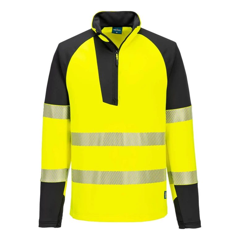 Arbeits-Sweatshirt Hohe Sichtbarkeit Stretch Halb-Reißverschluss Wasserdicht Portwest T172