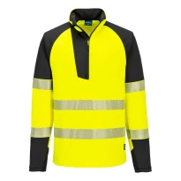 Arbeits-Sweatshirt Hohe Sichtbarkeit Stretch Halb-Reißverschluss Wasserdicht Portwest T172