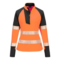 Arbeitssweatshirt mit Hoher Sichtbarkeit Stretch Halb-Zip Wasserdicht für Damen Portwest T173 2