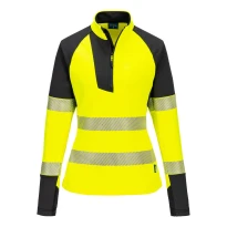 Arbeitssweatshirt mit Hoher Sichtbarkeit Stretch Halb-Zip Wasserdicht für Damen Portwest T173