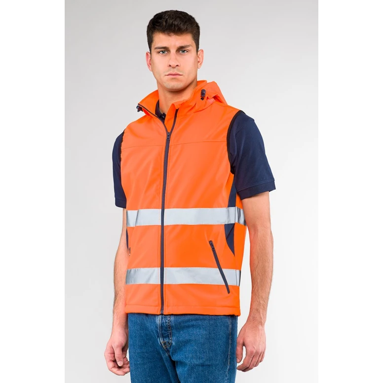 Arbeitsweste mit hoher Sichtbarkeit und Kapuze mit durchgehendem Reißverschluss Sottozero Ecolight 2690