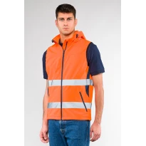 Arbeitsweste mit hoher Sichtbarkeit und Kapuze mit durchgehendem Reißverschluss Sottozero Ecolight 2690