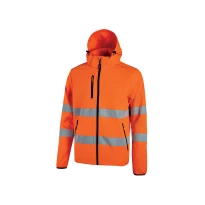 Arbeitsjacke mit hoher Sichtbarkeit mehreren Taschen Softshell Stretch wasserabweisend U-Power Cursa WHL318
