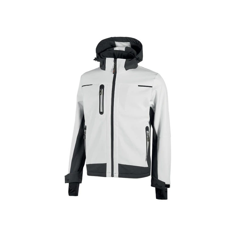 Softshell-Arbeitsjacke mit mehreren Taschen Stretch wasserdicht winddicht U-Power Space White WFU187