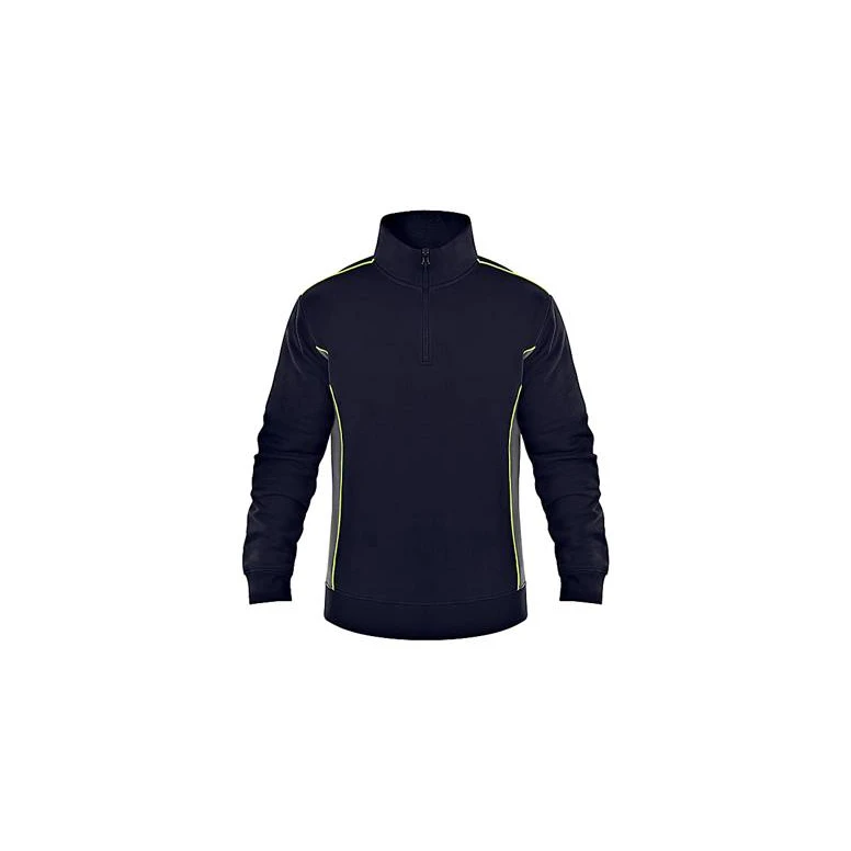 Arbeitssweatshirt mit Halbreißverschluss Fluo