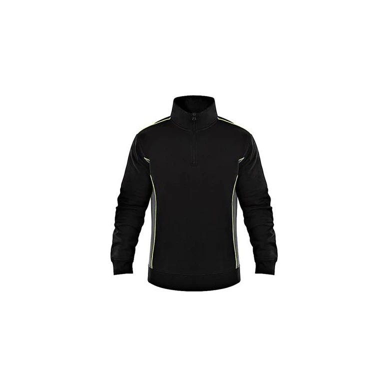 Arbeitssweatshirt mit Halbreißverschluss Fluo