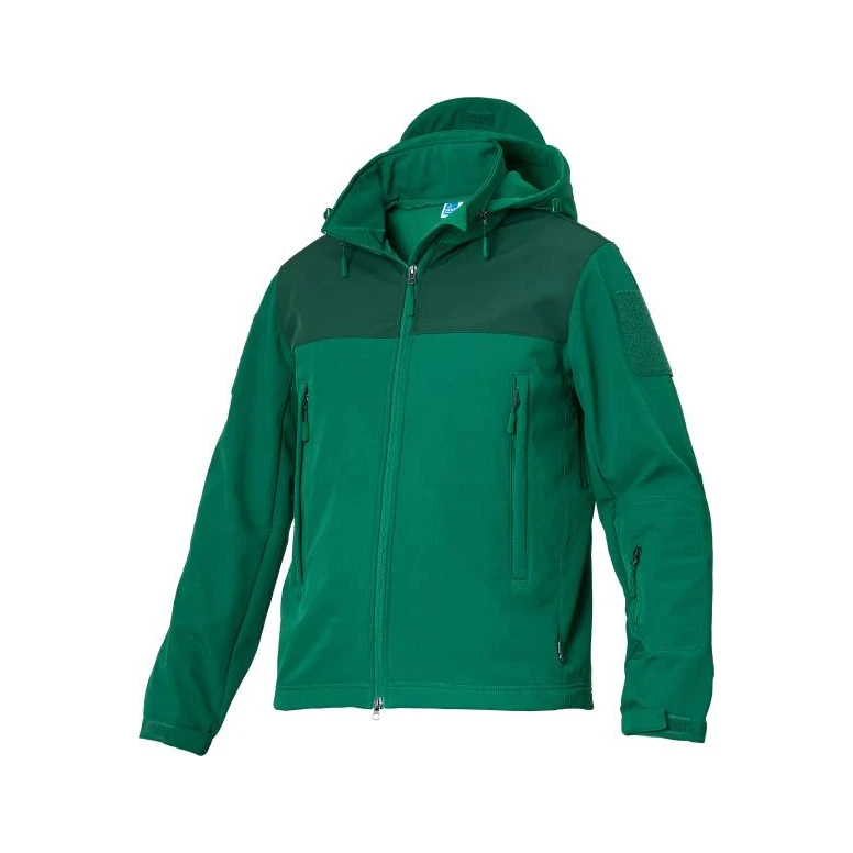 Arbeitsjacke Softshell Mehrere Taschen Stretch mit Kapuze Siggi Emerald 80SS0021/00-1027