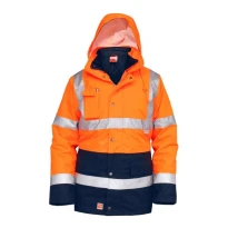 Arbeitsparka Warnschutz Zweifarbig 3-in-1 Mehrtaschen Wasserdicht Technosafe Gundar ALGBOR01