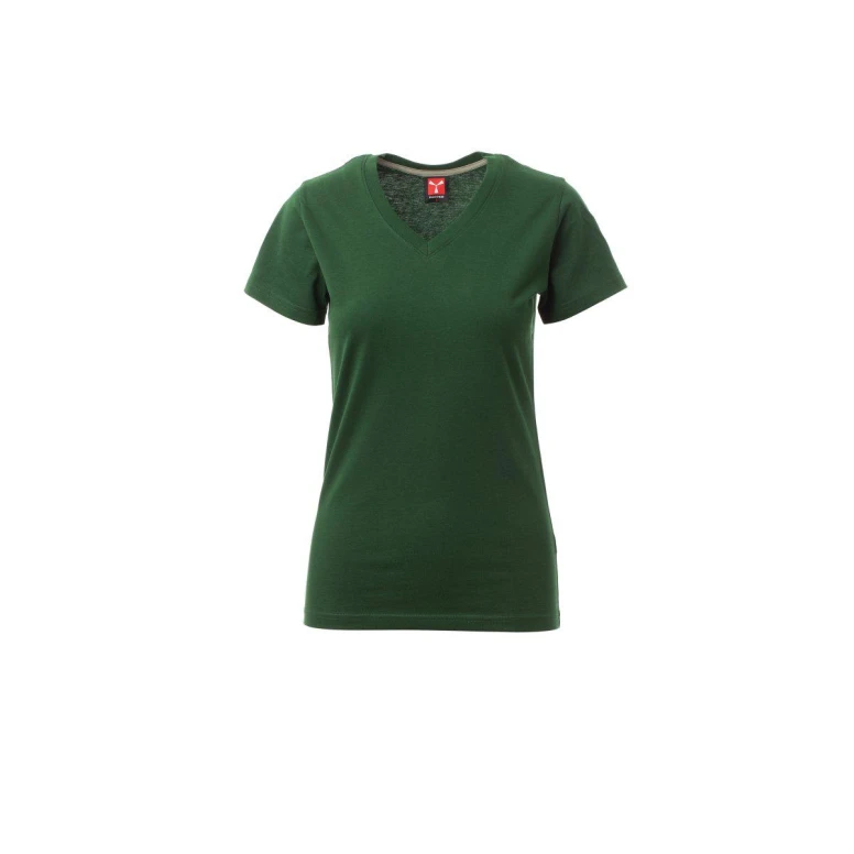 T-Shirt mit V-Ausschnitt und kurzen Ärmeln aus 100% Baumwolle V-Neck Damen - Payper AY 7464