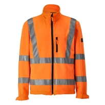 Arbeitsjacke mit hoher Sichtbarkeit Multitaschen Softshell mit vollständigem Reißverschluss Calgary Mascot 08005-159 2