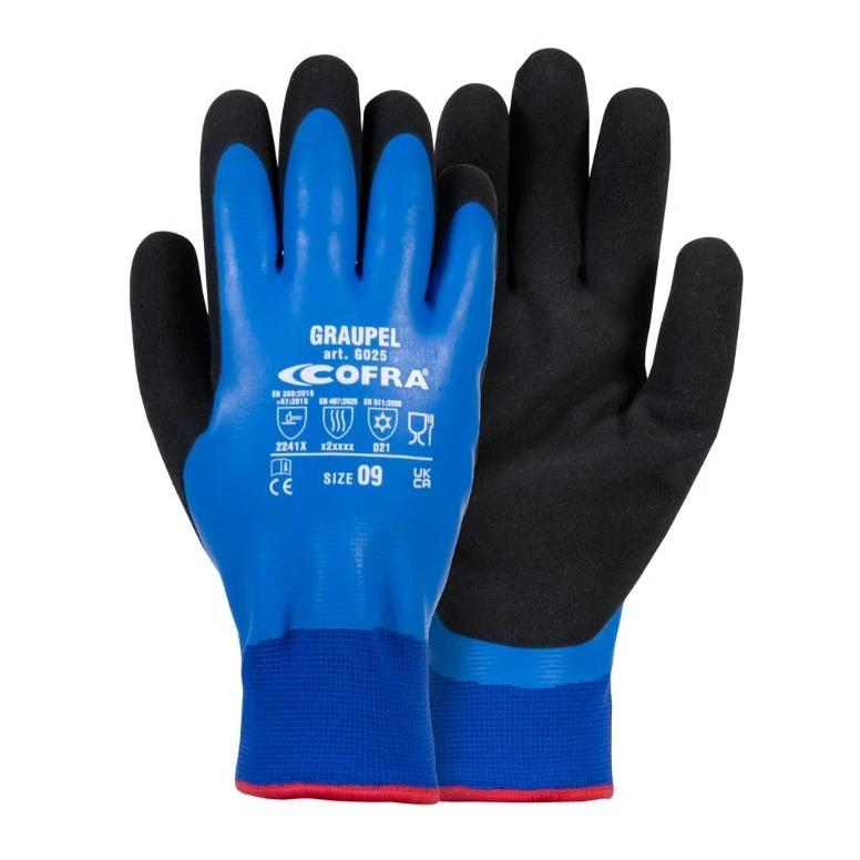12 Paar - Stretch-Arbeitshandschuhe Cofra aus Latex Graupel G025-D100