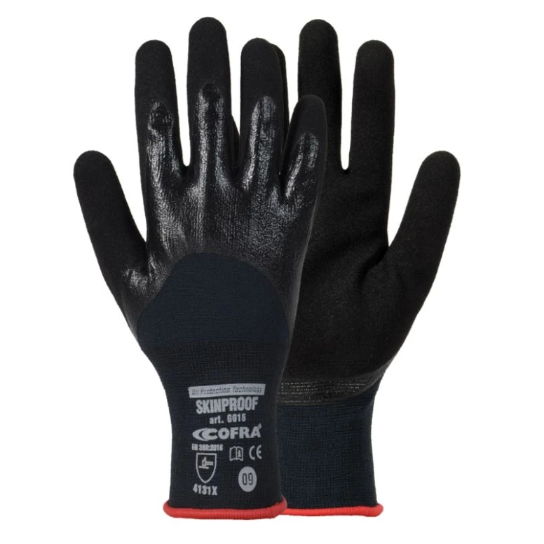 12 Paar - Stretch-Arbeitshandschuhe Cofra aus Nitril Skinproof G015-DD00