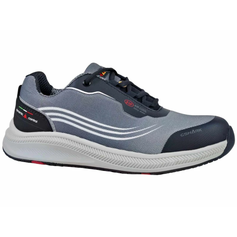 Ultraleichte niedrige Sicherheitsschuhe GShark Squash 2.0 Grau S3 SRC atmungsaktiv bequem rutschfest