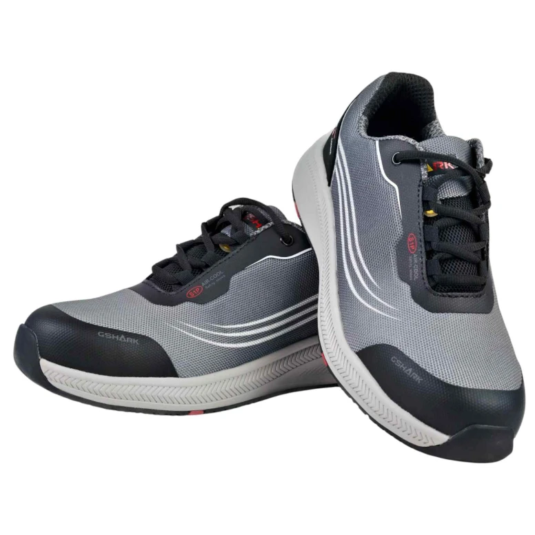 Ultraleichte niedrige Sicherheitsschuhe GShark Squash 2.0 Grau S3 SRC atmungsaktiv bequem rutschfest