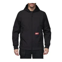 Arbeitsjacke Milwaukee Softshell Stretch mit mehreren Taschen und Kapuze Freeflex 4932498271