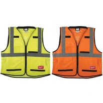 Arbeitsweste mit hoher Sichtbarkeit und mehreren Taschen Milwaukee Premium 4932471895