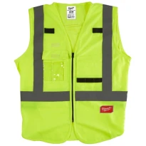Arbeitsweste mit hoher Sichtbarkeit und mehreren Taschen Milwaukee High-visibility 4932471889 2