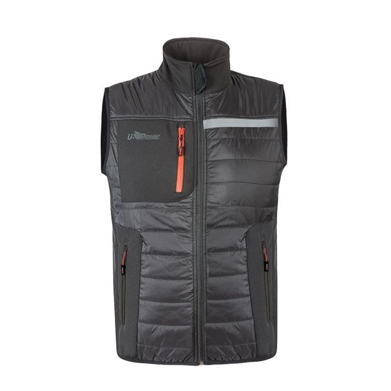 Wasserabweisende gefütterte Arbeitsweste mit mehreren Taschen U-Power Wall FU278