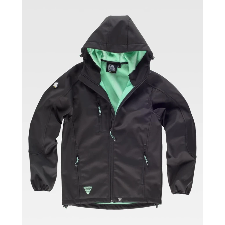 Arbeitsjacke Herren mit Kapuze Workteam Workshell S9499