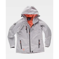 Damen-Arbeitsjacke Workteam Workshell mit Kapuze und Mehreren Taschen S9494