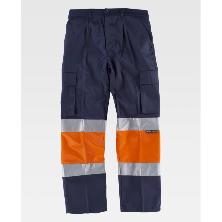 Arbeitshose Workteam Mehrtaschen mit hoher Sichtbarkeit C4018