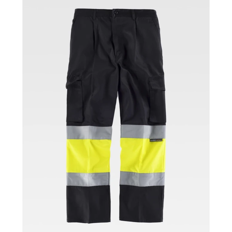 Arbeitshose Workteam Mehrtaschen mit hoher Sichtbarkeit C4018