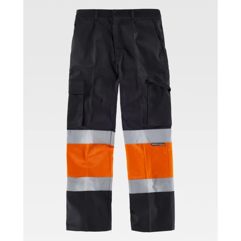 Arbeitshose Workteam Mehrtaschen mit hoher Sichtbarkeit C4018