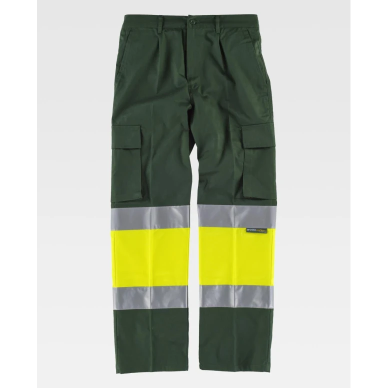 Arbeitshose Workteam Mehrtaschen mit hoher Sichtbarkeit C4018