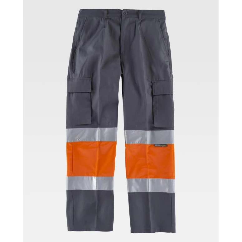 Arbeitshose Workteam Mehrtaschen mit hoher Sichtbarkeit C4018