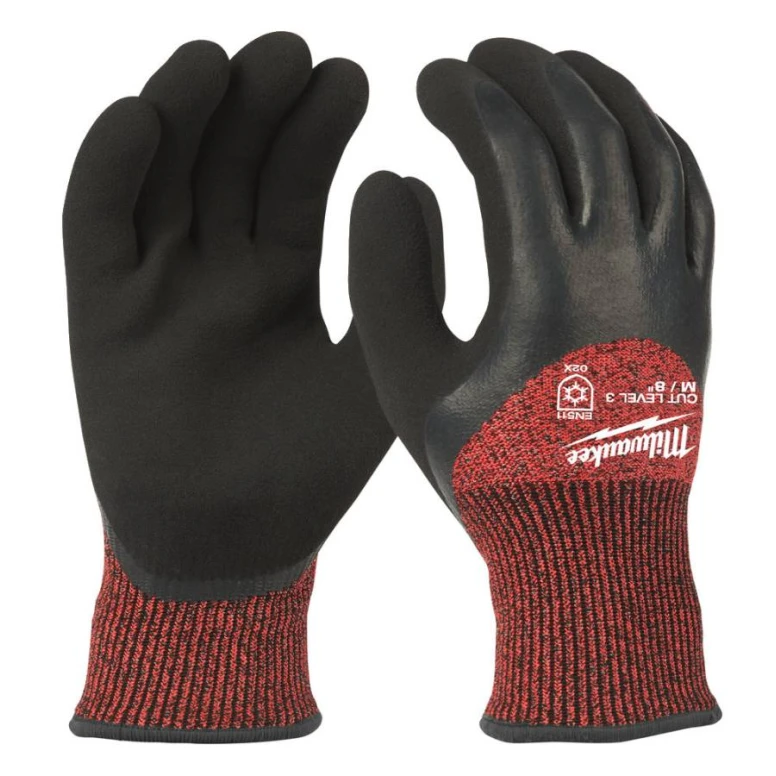 Beschichtete Arbeitshandschuhe aus Latex Stretch Milwaukee Winter Cut 4932471347