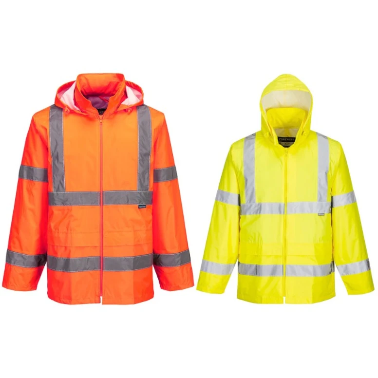 Arbeitsjacke Warnschutz Wasserdicht mit Kapuze und Mehreren Taschen Portwest H440