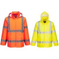 Arbeitsjacke Warnschutz Wasserdicht mit Kapuze und Mehreren Taschen Portwest H440