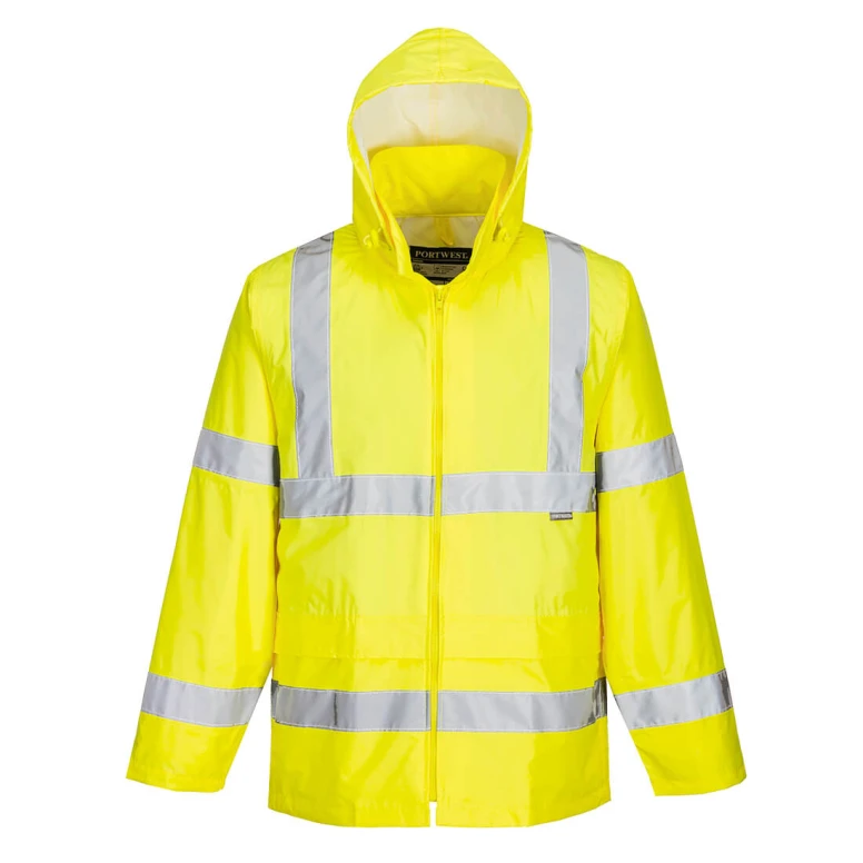 Arbeitsjacke Warnschutz Wasserdicht mit Kapuze und Mehreren Taschen Portwest H440