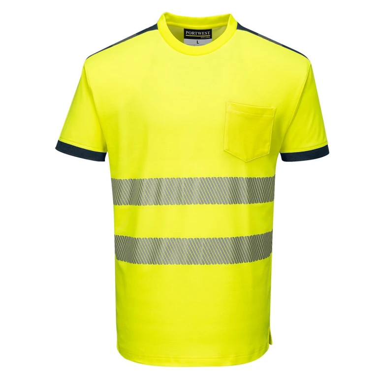Arbeits-T-Shirt Warnschutz PW3 Cotton Comfort Portwest T181