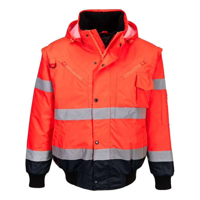 Arbeitsjacke Warnschutz Mehrtaschen Wasserdicht Stretch 3 in 1 Portwest C465