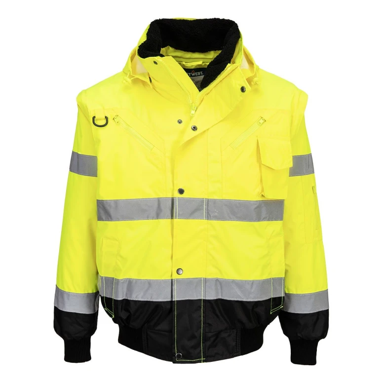 Arbeitsjacke Warnschutz Mehrtaschen Wasserdicht Stretch 3 in 1 Portwest C465