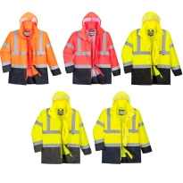 Arbeitsjacke Hohe Sichtbarkeit Multitaschen Wasserdicht 5 in 1 Executive Portwest S768