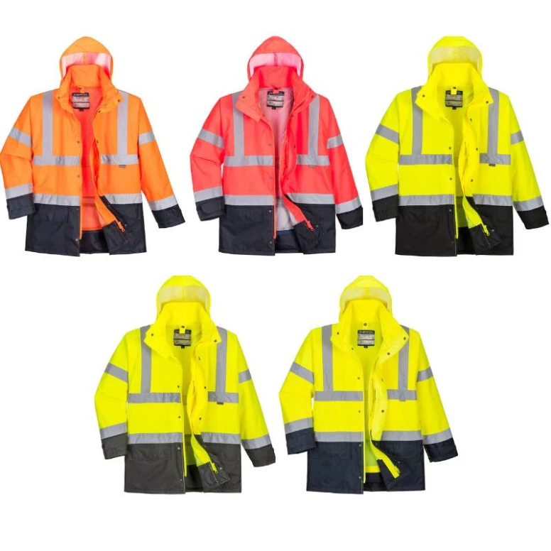 Arbeitsjacke Hohe Sichtbarkeit Multitaschen Wasserdicht 5 in 1 Executive Portwest S768