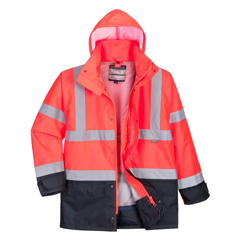 Arbeitsjacke Hohe Sichtbarkeit Multitaschen Wasserdicht 5 in 1 Executive Portwest S768
